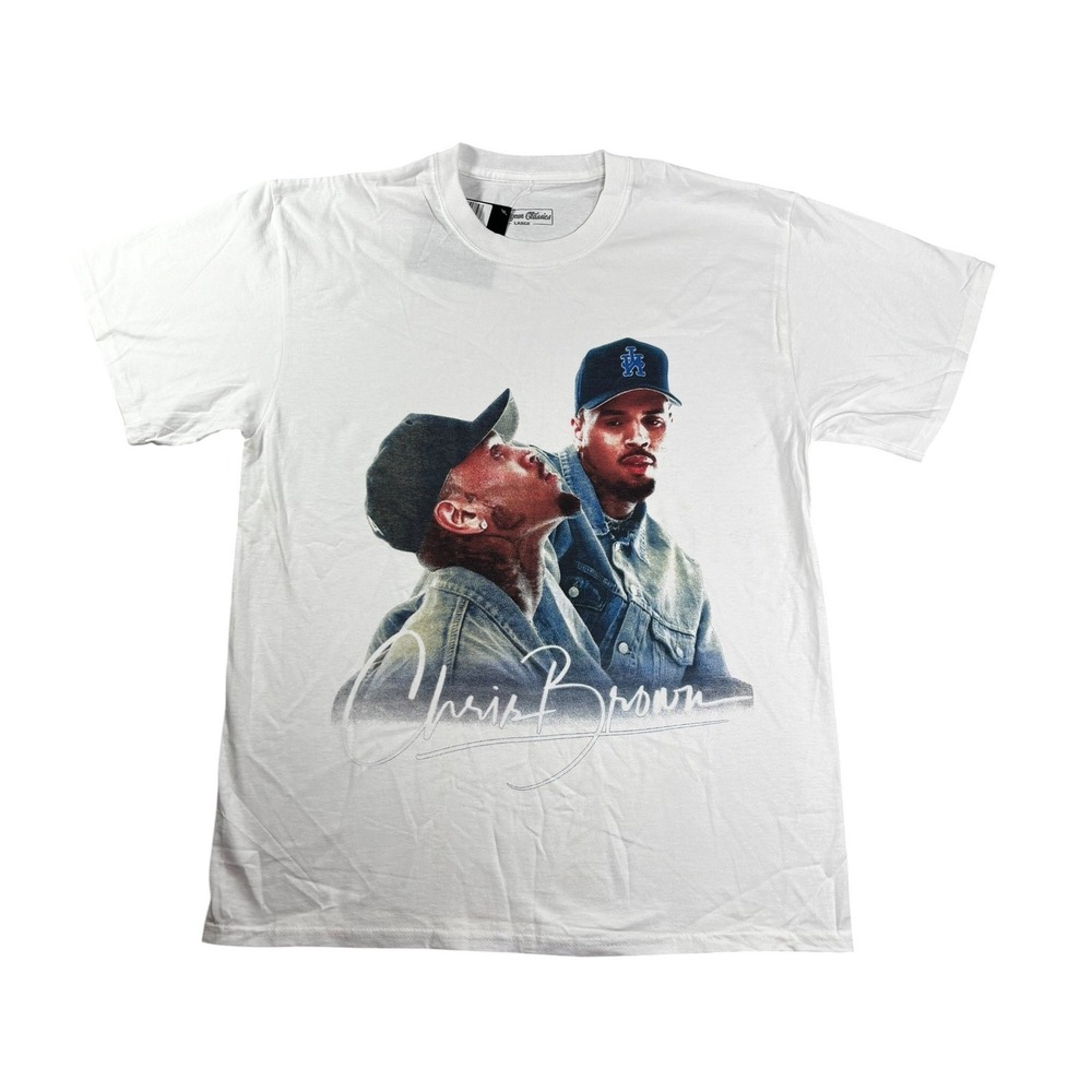 Headgear Classics Chris Brown‎ Graphic T-Shirt White Mens Large New